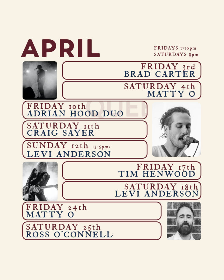 QUEEN APRIL gigs webiste