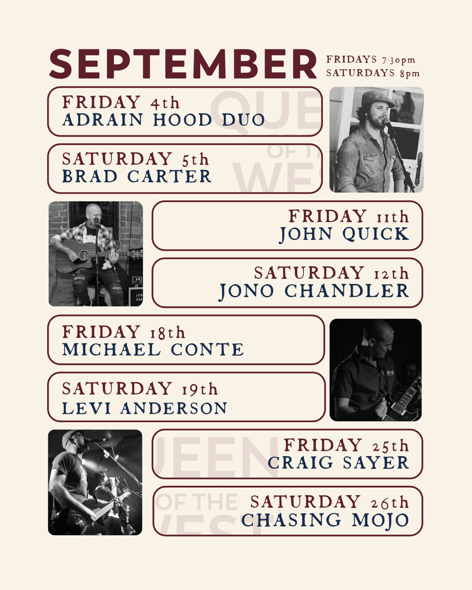 QUEEN GIGS SEPTEMBER